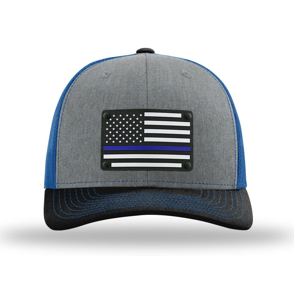 Thin Blue Line Acrylic Patch Hat | Heather Grey/Royal/Black