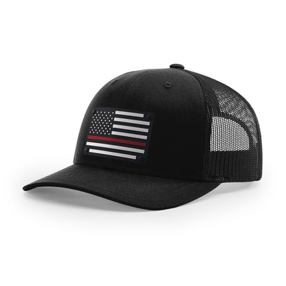 Thin Red Line Acrylic Patch Hat | Black