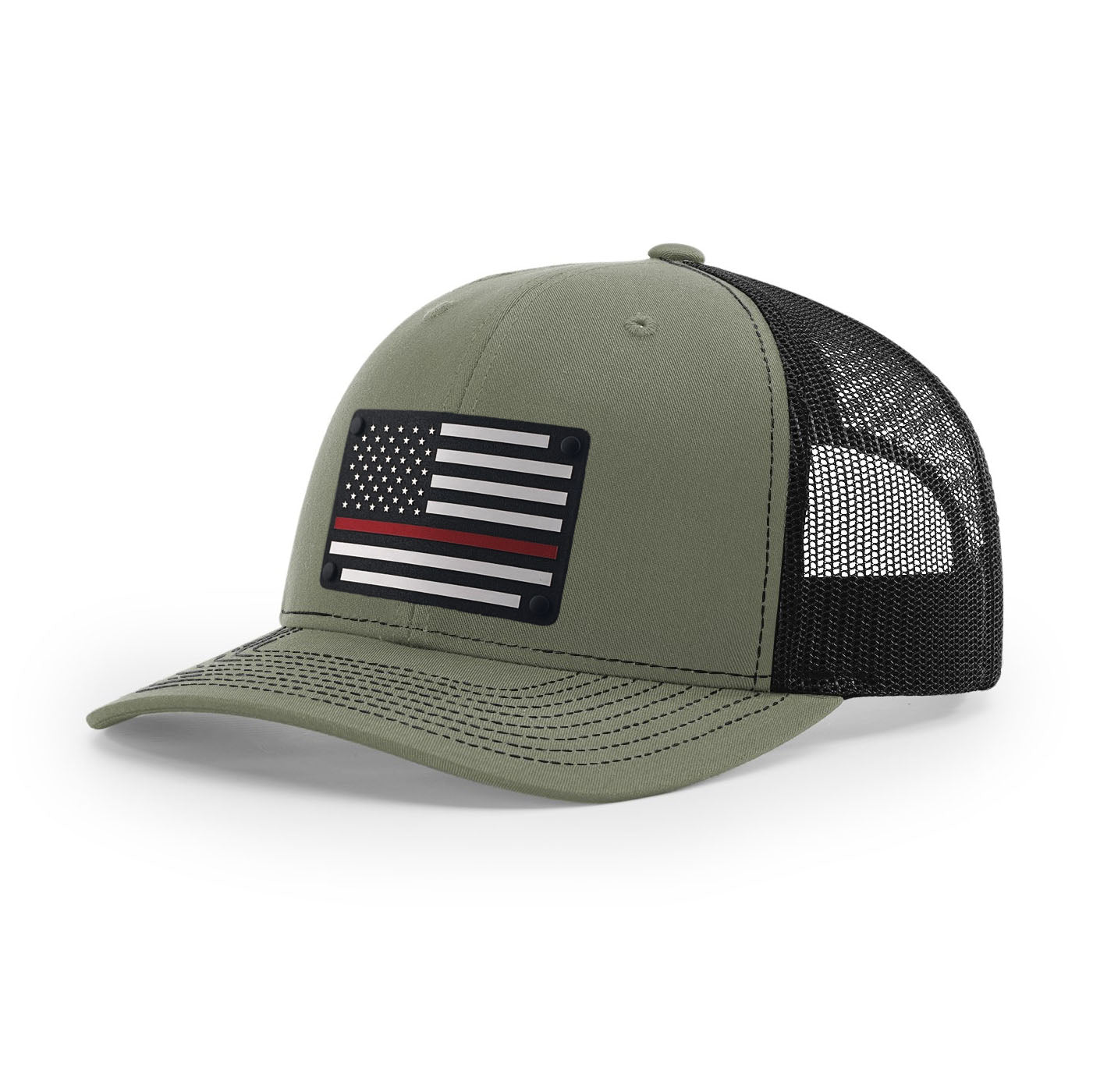 Thin Red Line Acrylic Patch Hat | Loden/Black